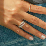 Dana Rebecca Designs Ring Sadie Pearl Baguette Diamond Eternity Ring - Yellow Gold 6.5