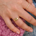 Dana Rebecca Designs Ring Sadie Pearl Double Baguette Signet Ring - White Gold 5
