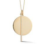 Dana Rebecca Designs Necklaces and Pendants Sylvie Rose Disc and Pave Bar Necklace - Yellow Gold