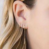 Dana Rebecca Designs Earring Sylvie Rose Double Drop Huggies - Yellow Gold