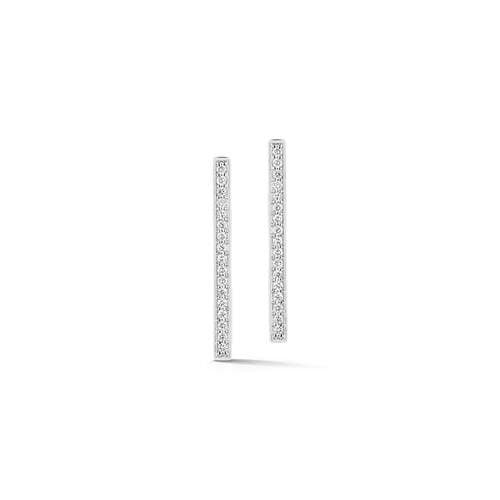 Dana Rebecca Designs Earring Sylvie Rose Long Bar Diamond Drop Earrings - White Gold