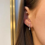 Dana Rebecca Designs Earring Taylor Elaine Marquise and Pear Bezel Drop Stud Earrings- White Gold