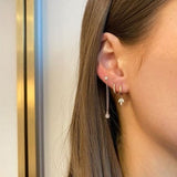 Dana Rebecca Designs Earring Taylor Elaine Pear Chain Drop Stud Earrings- Yellow Gold