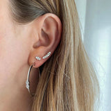 Dana Rebecca Designs Earring Vivian Lily Array Climber Earrings - White Gold