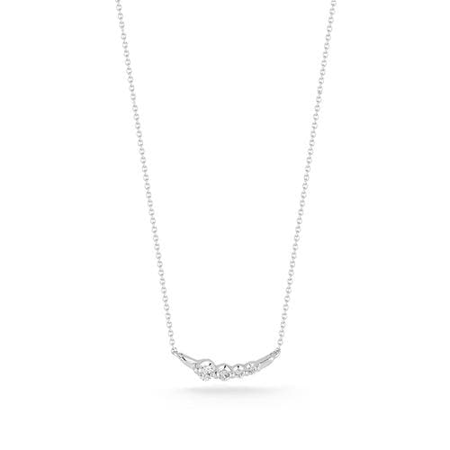 Dana Rebecca Designs Necklaces and Pendants Vivian Lily Graduating Diamond Curve Necklace - White Gold 16/18"