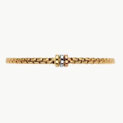Fope Bracelet Eka Tiny Flex'it Bracelet in 18k Yellow Gold with Yellow, Rose & White Gold Rondells