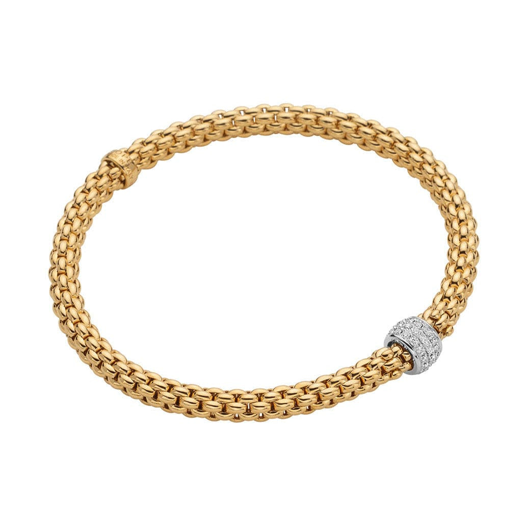 Fope Bracelet Solo Flex'it 18K Yellow Gold Bracelet with Diamonds