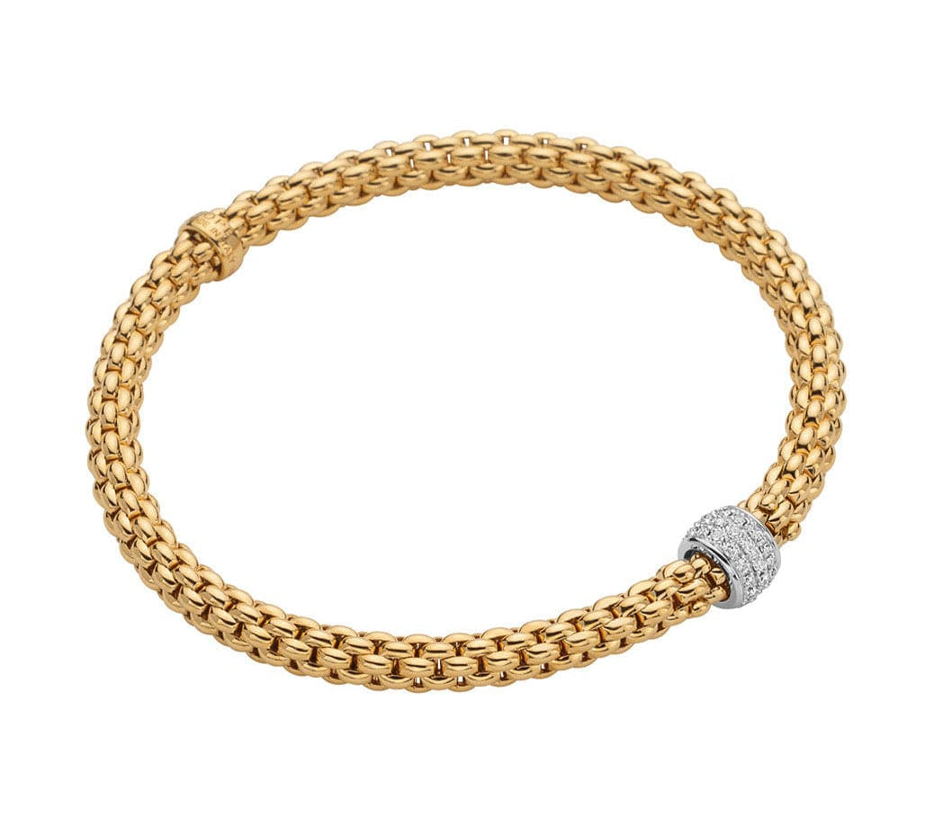 Fope Bracelet Solo Flex'it 18K Yellow Gold Bracelet with Diamonds