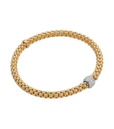 Fope Bracelet Solo Flex'it 18K Yellow Gold Bracelet with Diamonds