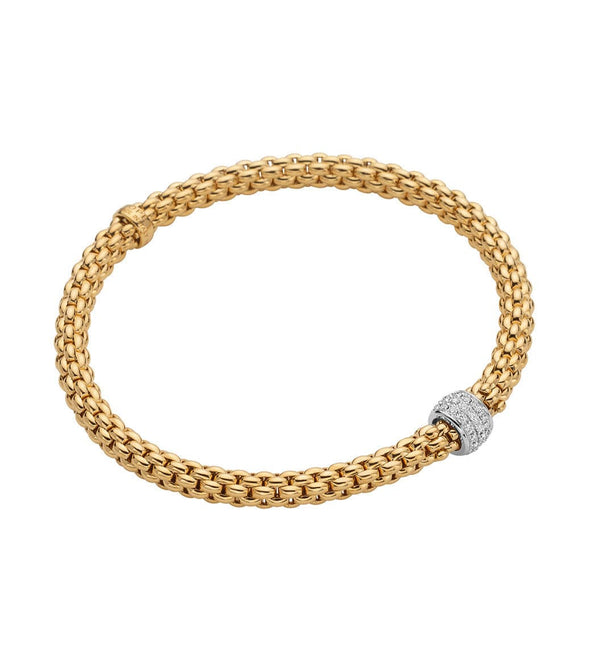 Fope Bracelet Solo Flex'it 18K Yellow Gold Bracelet with Diamonds