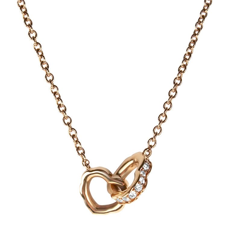 Hearts on Fire Necklaces and Pendants 18k Rose Gold Hearts on Fire Interlocking Heart Necklace
