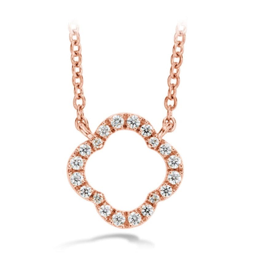 Hearts on Fire Necklaces and Pendants 18K Rose Gold Signature Petal Pendant Small Diamond Necklace