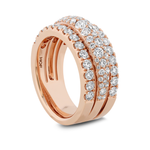 Hearts on Fire Ring 18k Rose Gold Triple Grace Diamond Right Hand Ring 6.5
