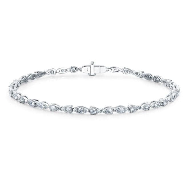 Hearts on Fire Bracelet 18K White Gold Aerial Dewdrop Diamond Line Bracelet