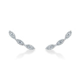 Hearts on Fire Earring 18K White Gold Aerial Marquis Diamond Ear Climber Earrings