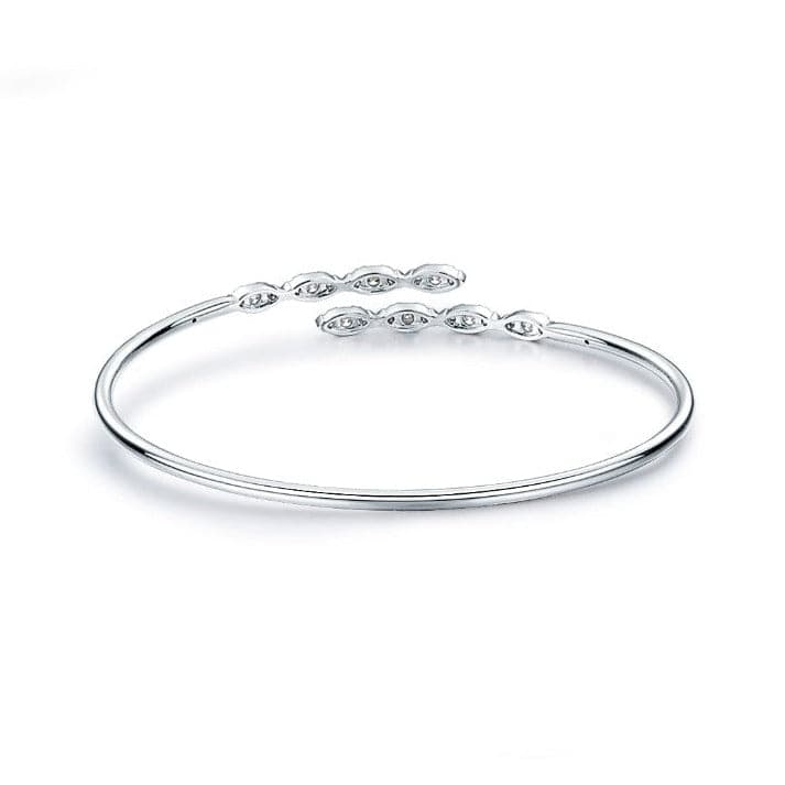 Hearts on Fire Bracelet 18K White Gold Aerial Marquis Flexi Diamond Bangle Bracelet