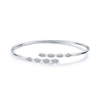 Hearts on Fire Bracelet 18K White Gold Aerial Marquis Flexi Diamond Bangle Bracelet