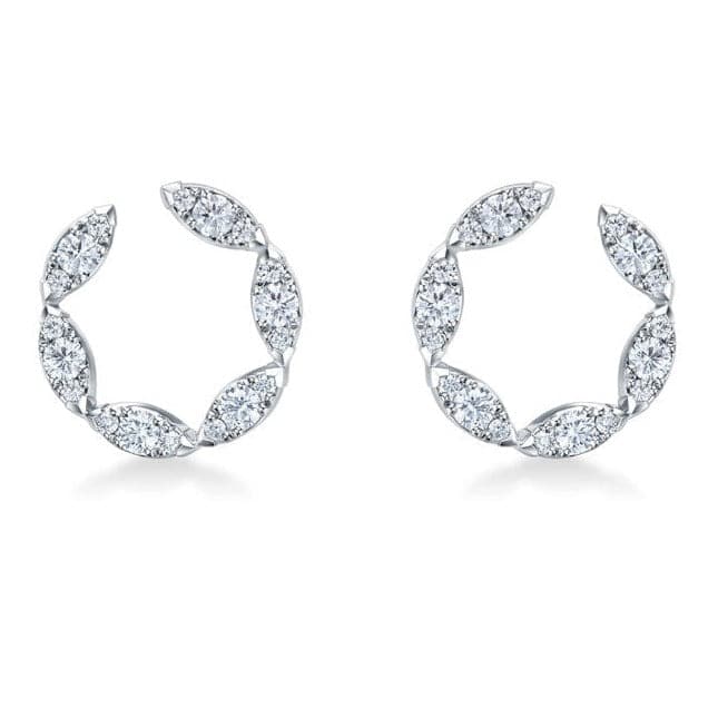 Hearts on Fire Earring 18K White Gold Aerial Marquis Wrap Diamond Earrings