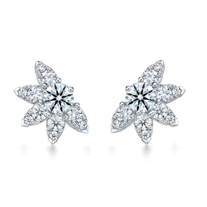 Hearts on Fire Earring 18K White Gold Aerial Sunburst Diamond Earrings