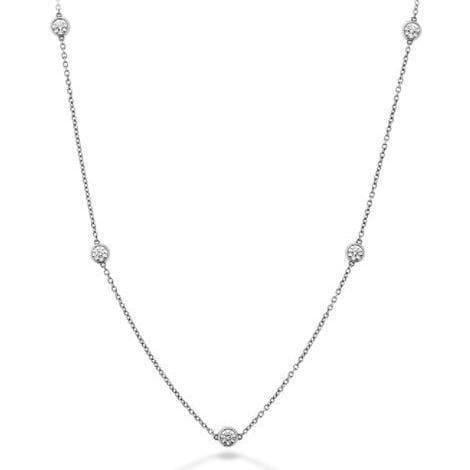 Hearts on Fire Necklaces and Pendants 18K White Gold Signature Bezels By The Yard - 5 Diamonds