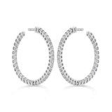 Hearts on Fire Earring Signature Round Inside Out Diamond Hoop - Small