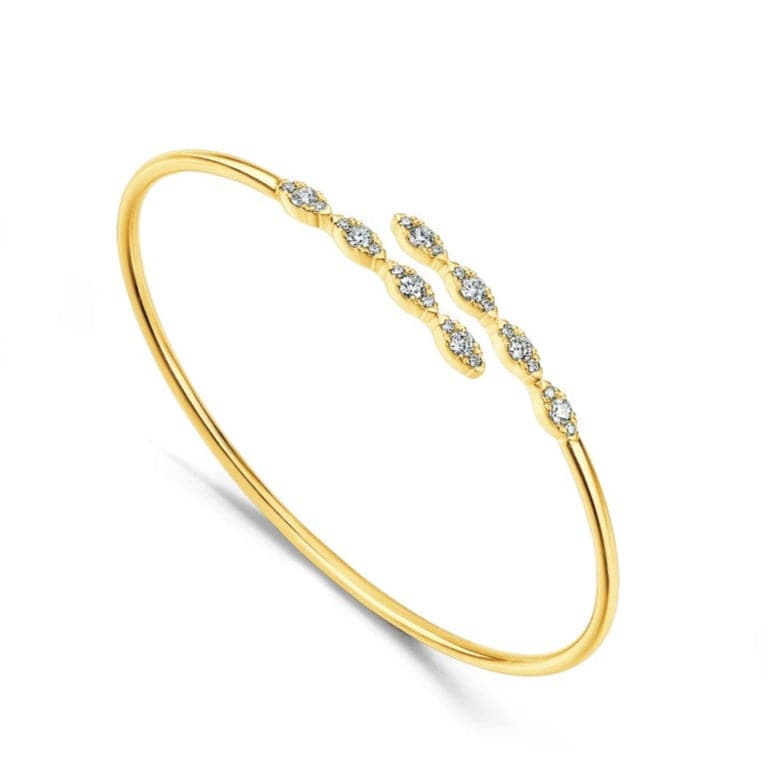 Hearts on Fire Bracelet 18K Yellow Gold Aerial Marquis Flexi Diamond Bangle Bracelet