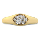 Hearts on Fire Ring 18K Yellow Gold Tessa Navette Diamond Signet Ring 6.5