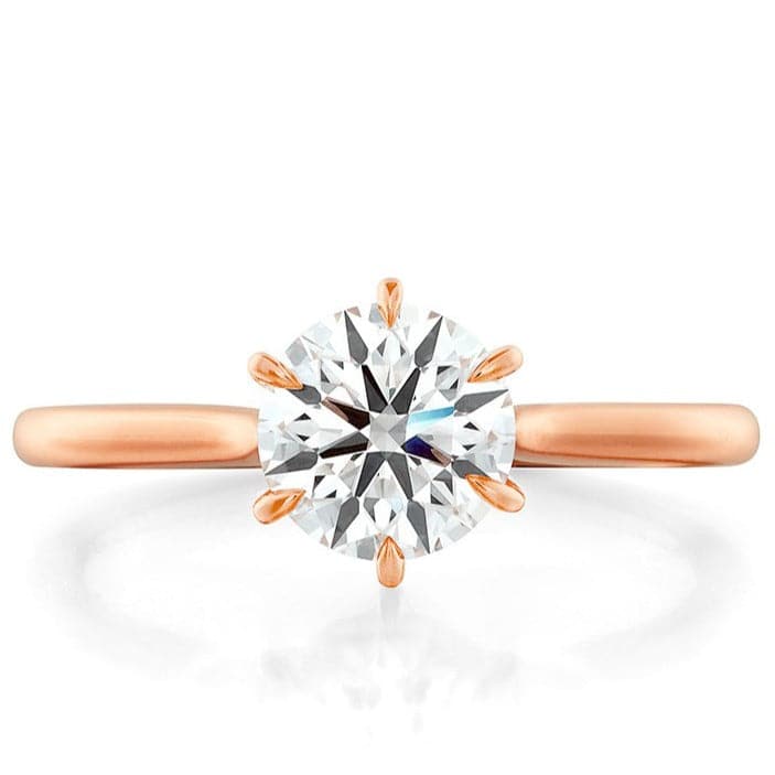 Hearts on Fire Engagement Engagement Ring 18K Rose Gold Camilla 6 Prong Engagement Setting 6.5mm / 6.5