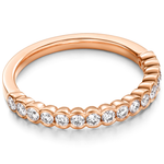 Hearts on Fire Engagement Wedding Band 18k Rose Gold Isabelle Bezel Diamond Band 6.5