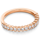 Hearts on Fire Engagement Wedding Band 18k Rose Gold Isabelle Bezel Diamond Band 6.5