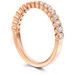 Hearts on Fire Engagement Wedding Band 18k Rose Gold Isabelle Bezel Diamond Band 6.5