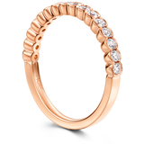 Hearts on Fire Engagement Wedding Band 18k Rose Gold Isabelle Bezel Diamond Band 6.5