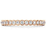 Hearts on Fire Engagement Wedding Band 18k Rose Gold Isabelle Bezel Diamond Band 6.5
