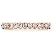 Hearts on Fire Engagement Wedding Band 18k Rose Gold Isabelle Bezel Diamond Band 6.5