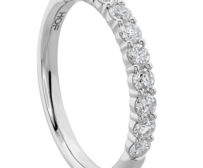 Hearts on Fire Engagement Wedding Band 18K White Gold Eleven-Stone Diamond Band .50 / G-H/VS-SI / 6.5