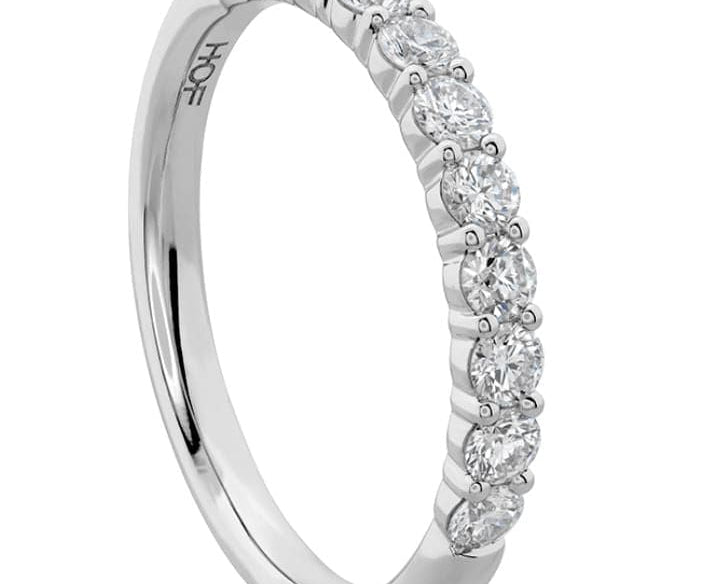 Hearts on Fire Engagement Wedding Band 18K White Gold Eleven-Stone Diamond Band 1.33 / G-H/VS-SI / 6.5