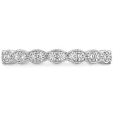 Hearts on Fire Engagement Wedding Band 18k White Gold Lorelei Floral Milgrain Diamond Band I-J/VS-SI / 6.5