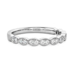 Hearts on Fire Engagement Wedding Band 18k White Gold Lorelei Floral Milgrain Diamond Band I-J/VS-SI / 6.5