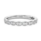 Hearts on Fire Engagement Wedding Band 18k White Gold Lorelei Floral Milgrain Diamond Band I-J/VS-SI / 6.5