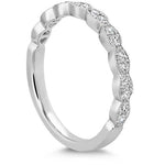 Hearts on Fire Engagement Wedding Band 18k White Gold Lorelei Floral Milgrain Diamond Band I-J/VS-SI / 6.5