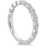 Hearts on Fire Engagement Wedding Band 18k White Gold Lorelei Floral Milgrain Diamond Band I-J/VS-SI / 6.5