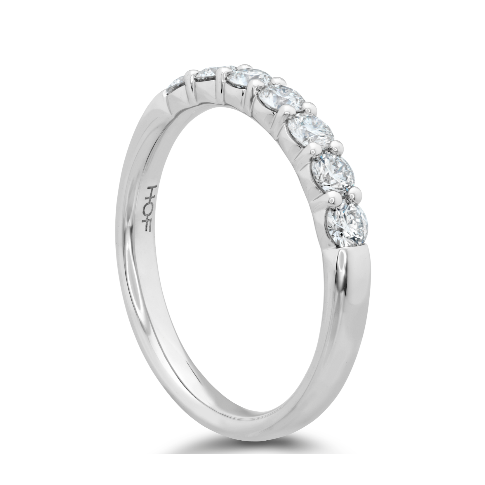 Hearts on Fire Engagement Wedding Band 18k White Gold Signature Seven Diamond Band .50 / G-H/VS-SI / 6.5