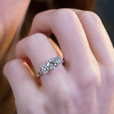 Hearts on Fire Engagement Engagement Ring 18k White Gold Simply Bridal Three Stone Diamond Engagement Setting 7.5mm / 6.5