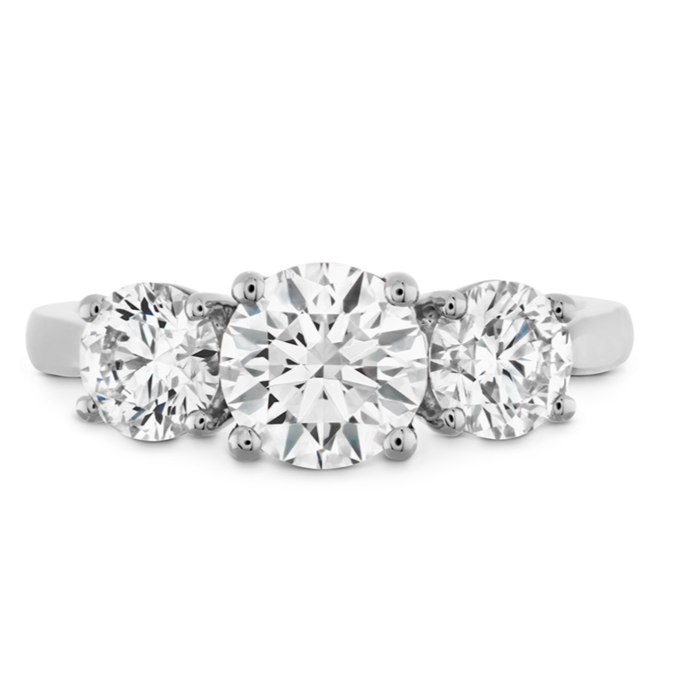 Hearts on Fire Engagement Engagement Ring 18k White Gold Simply Bridal Three Stone Diamond Engagement Setting 7.5mm / 6.5