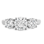 Hearts on Fire Engagement Engagement Ring 18k White Gold Simply Bridal Three Stone Diamond Engagement Setting 7.5mm / 6.5