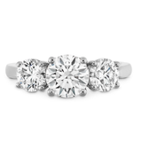 Hearts on Fire Engagement Engagement Ring 18k White Gold Simply Bridal Three Stone Diamond Engagement Setting 7.5mm / 6.5
