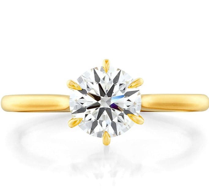 Hearts on Fire Engagement Engagement Ring 18k Yellow Gold Camilla 6 Prong Engagement Ring Setting