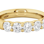 Hearts on Fire Engagement Wedding Band 18k Yellow Gold Five-Stone Diamond Band 2.00 / GH/VS-SI / 6.5
