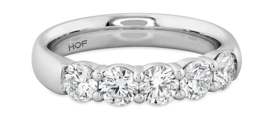 Hearts on Fire Engagement Wedding Band Copy of 18K Yellow Gold Five-Stone Diamond Band 1.00 / G-H/VS-SI / 6.5