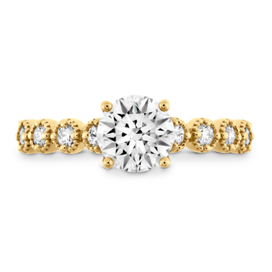 Hearts on Fire Engagement Engagement Ring Diamond Bar Single Prong Milgrain Engagement Setting